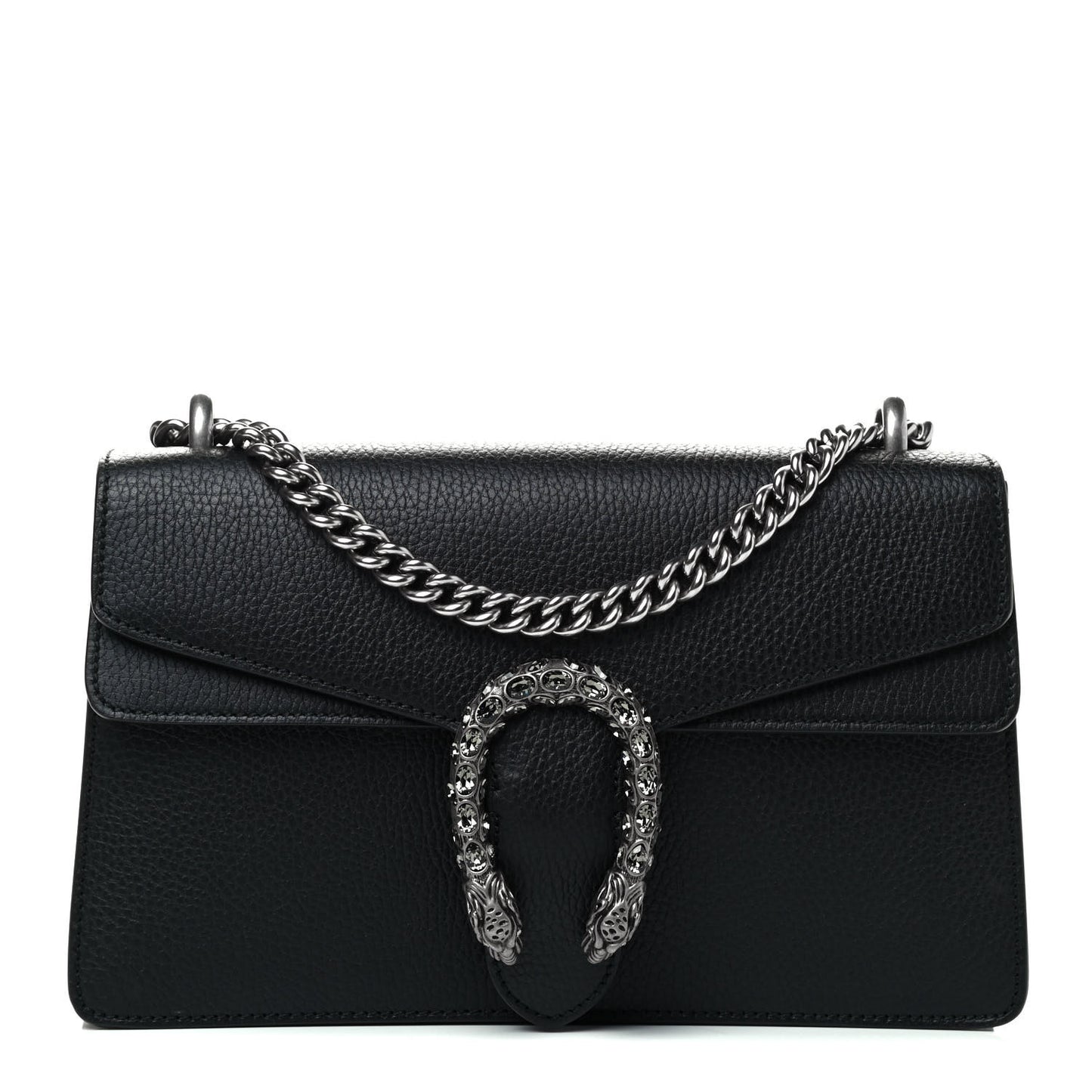 Pebbled Calfskin Small Dionysus Shoulder Bag Black