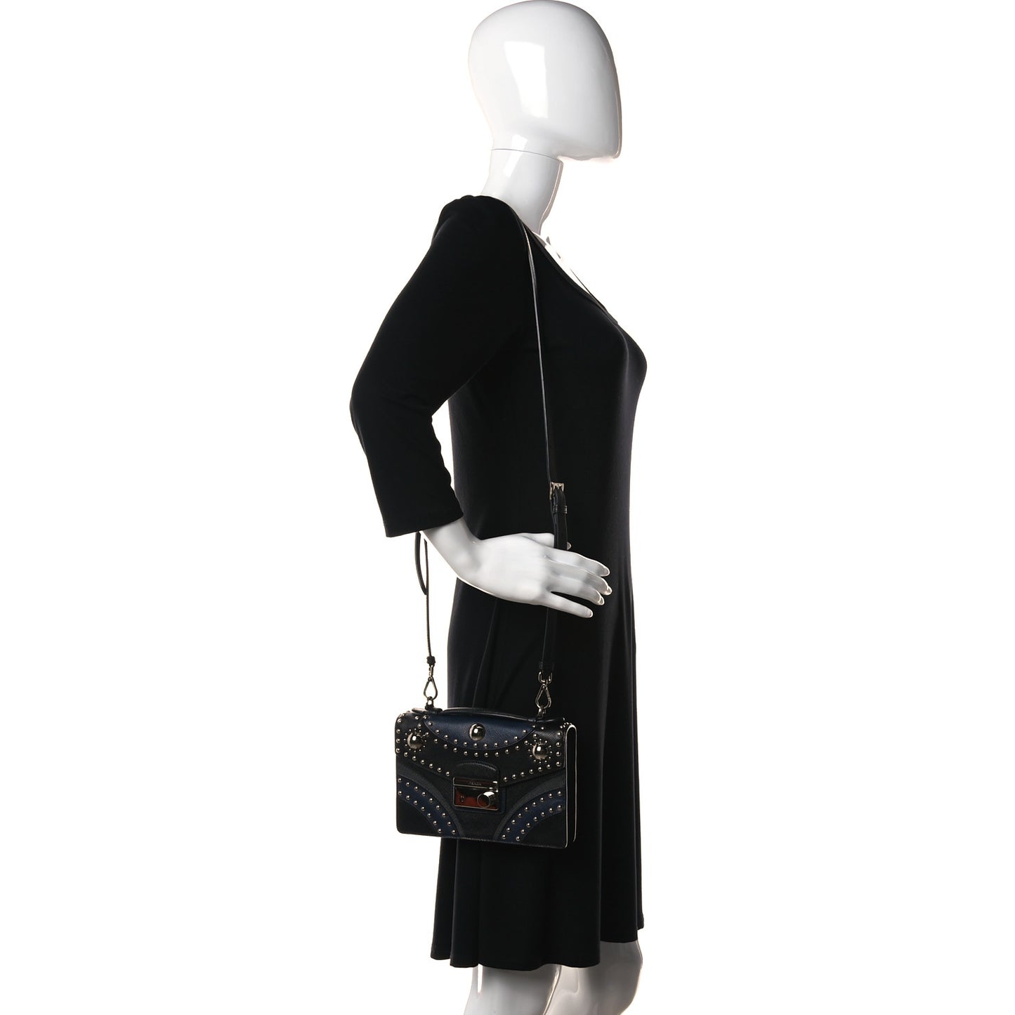 Saffiano Studded Sound Bag Black Baltico