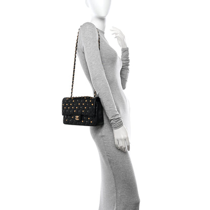 Chanel Lambskin Quilted Studded Medium Double Flap Black 2 of 11