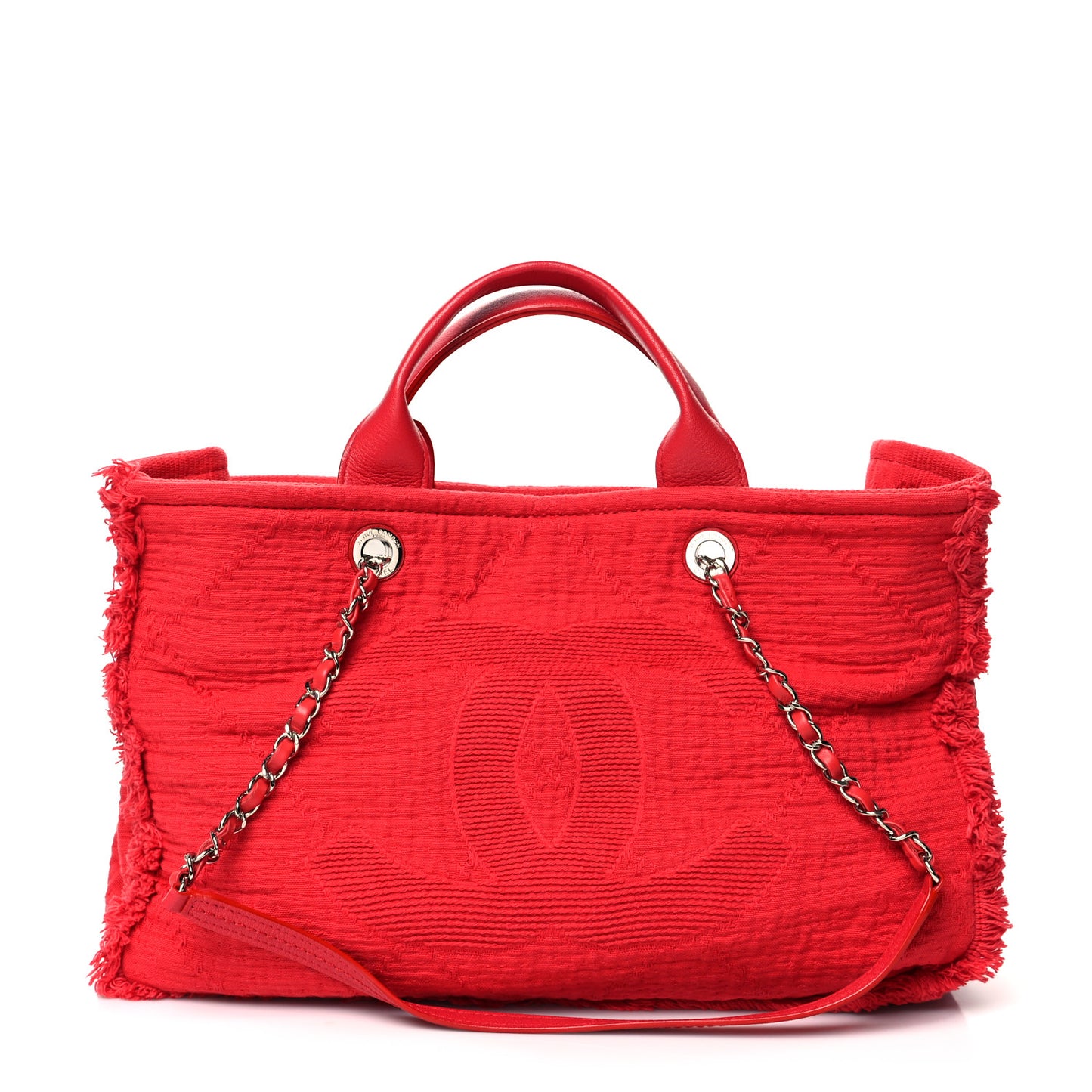 Canvas Large Double Face Shopping Tote Red