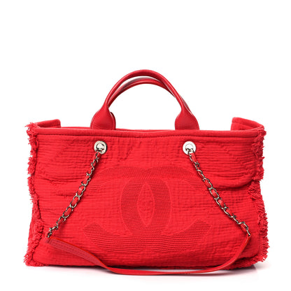 Chanel Canvas Large Double Face Shopping Tote Red 1 of 10