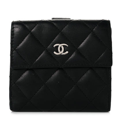 Chanel Lambskin Quilted Compact French Flap Wallet Black 1 of 10