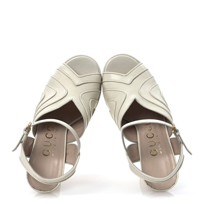 Gucci Malaga Kid Keyla Platform 60/155mm Slingback Sandals 35.5 Mystic White 4 of 36