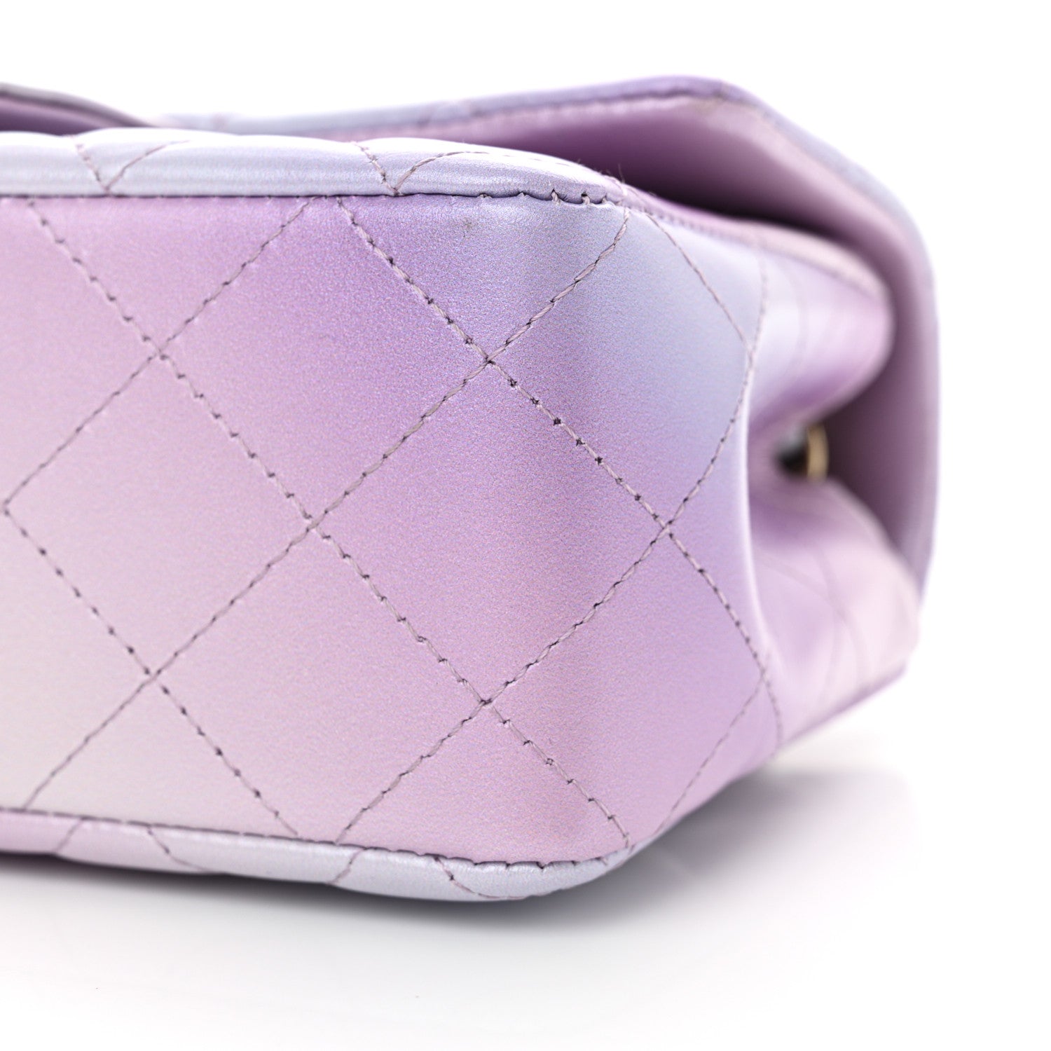 Chanel Lambskin Quilted Tie Dye Ombre Mini Rectangular Flap Purple Blue Pink 10 of 10