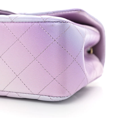 Chanel Lambskin Quilted Tie Dye Ombre Mini Rectangular Flap Purple Blue Pink 10 of 10