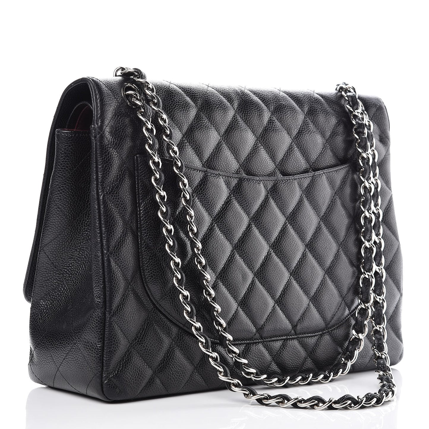 Caviar Quilted Maxi Double Flap Black