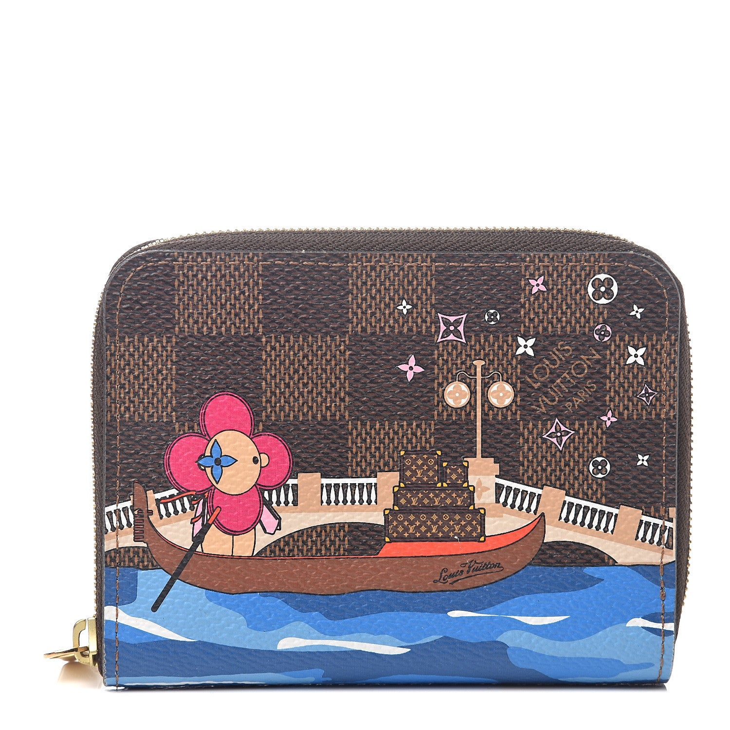 Louis Vuitton Damier Ebene 2019 Christmas Animation Zippy Coin Purse Blue 1 of 5