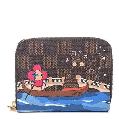 Louis Vuitton Damier Ebene 2019 Christmas Animation Zippy Coin Purse Blue 1 of 5