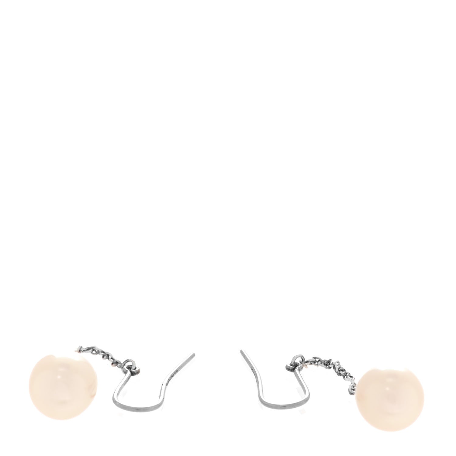 Tiffany Sterling Silver Pearl 8mm Elsa Peretti Pearls By The Yard Earrings 3 of 6