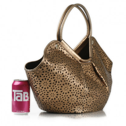 Jimmy Choo Perforated Leather Star Tote Bronze 2 of 9