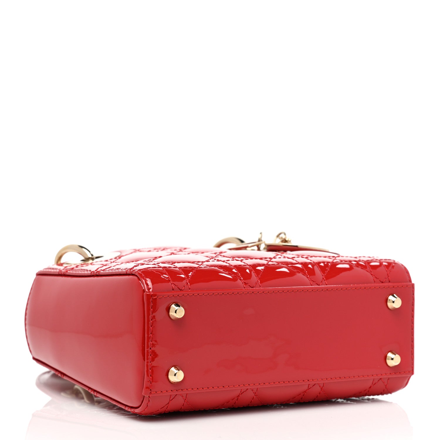 Christian Dior Patent Cannage Mini Lady Dior Red 4 of 11