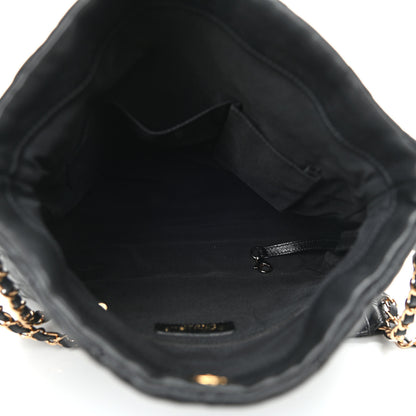 Chanel Calfskin Quilted Medium Chain Me Hobo Black 5 of 9