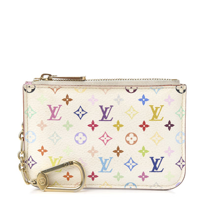 Louis Vuitton Monogram Multicolor Key Pouch White Litchi 1 of 6
