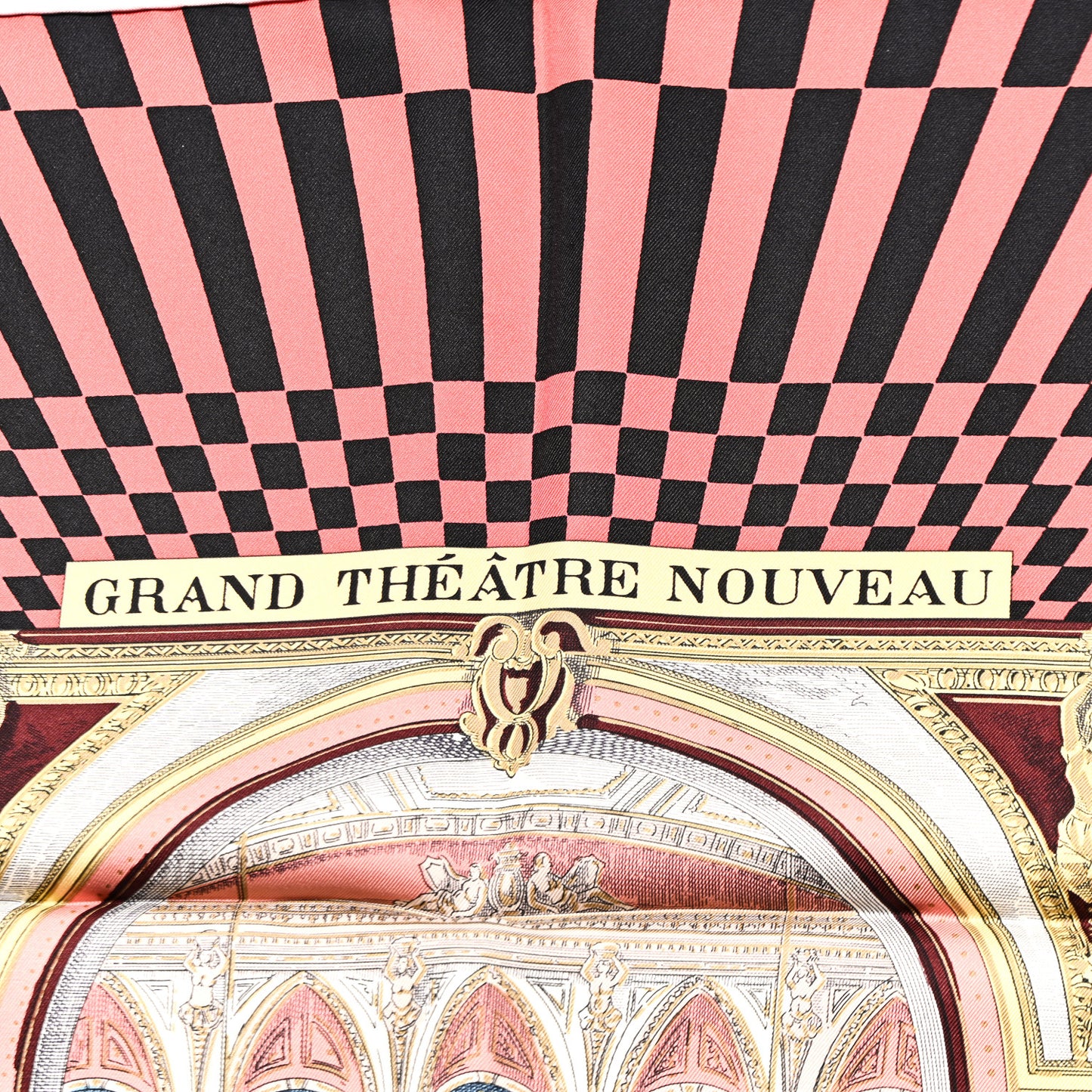 Silk Grand Theatre Nouveau Scarf 90 Bleu Vieux Rose Vert