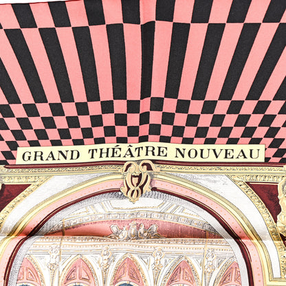 Hermes Silk Grand Theatre Nouveau Scarf 90 Bleu Vieux Rose Vert 5 of 6