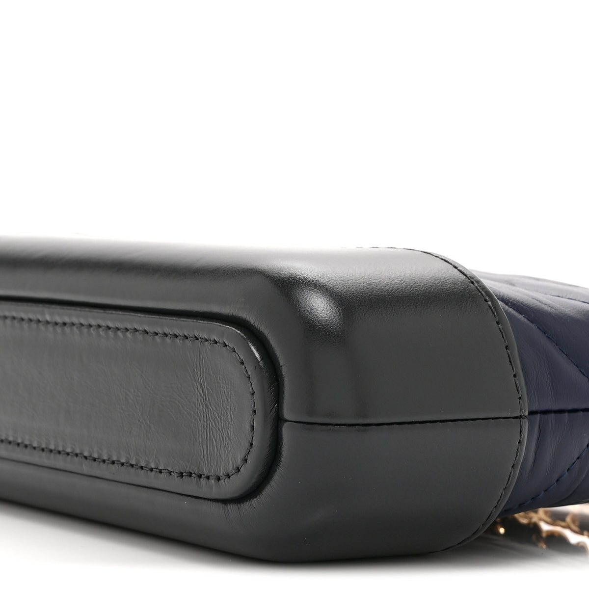 Aged Calfskin Chevron Quilted Small Gabrielle Clutch With Chain  Navy Black Pink
