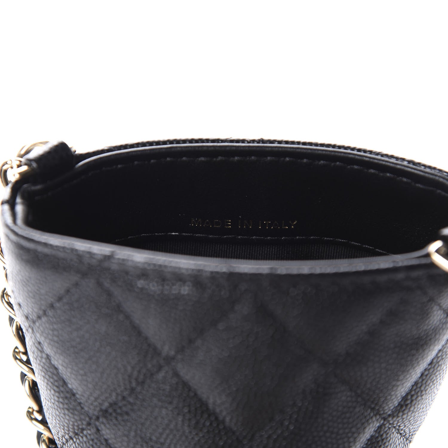 Chanel Caviar Quilted French New Wave Phone Holder With Chain Black 9 of 12