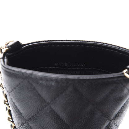 Chanel Caviar Quilted French New Wave Phone Holder With Chain Black 9 of 12