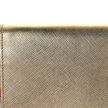 Prada Saffiano Lux Sound Wallet On Chain Platino 8 of 13