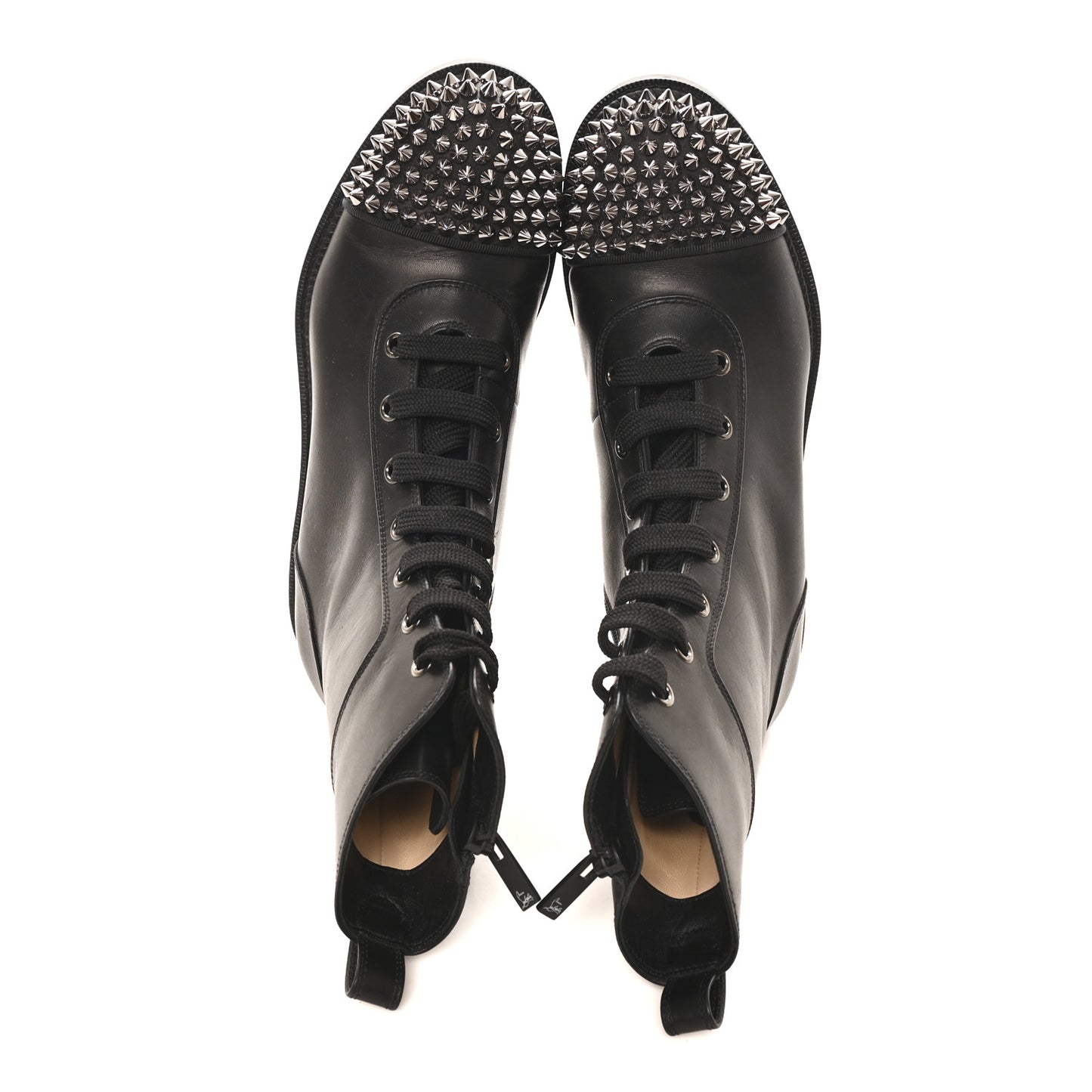 Calfskin Spikes TS Croc Flat Boots 35.5 Black