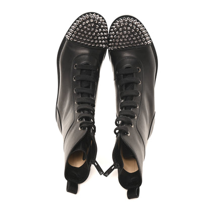 Christian Louboutin Calfskin Spikes TS Croc Flat Boots 35.5 Black 2 of 8