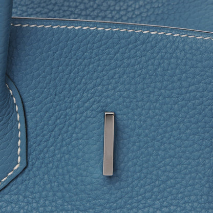 Hermes Taurillon Clemence Birkin 35 Blue Jean 21 of 27