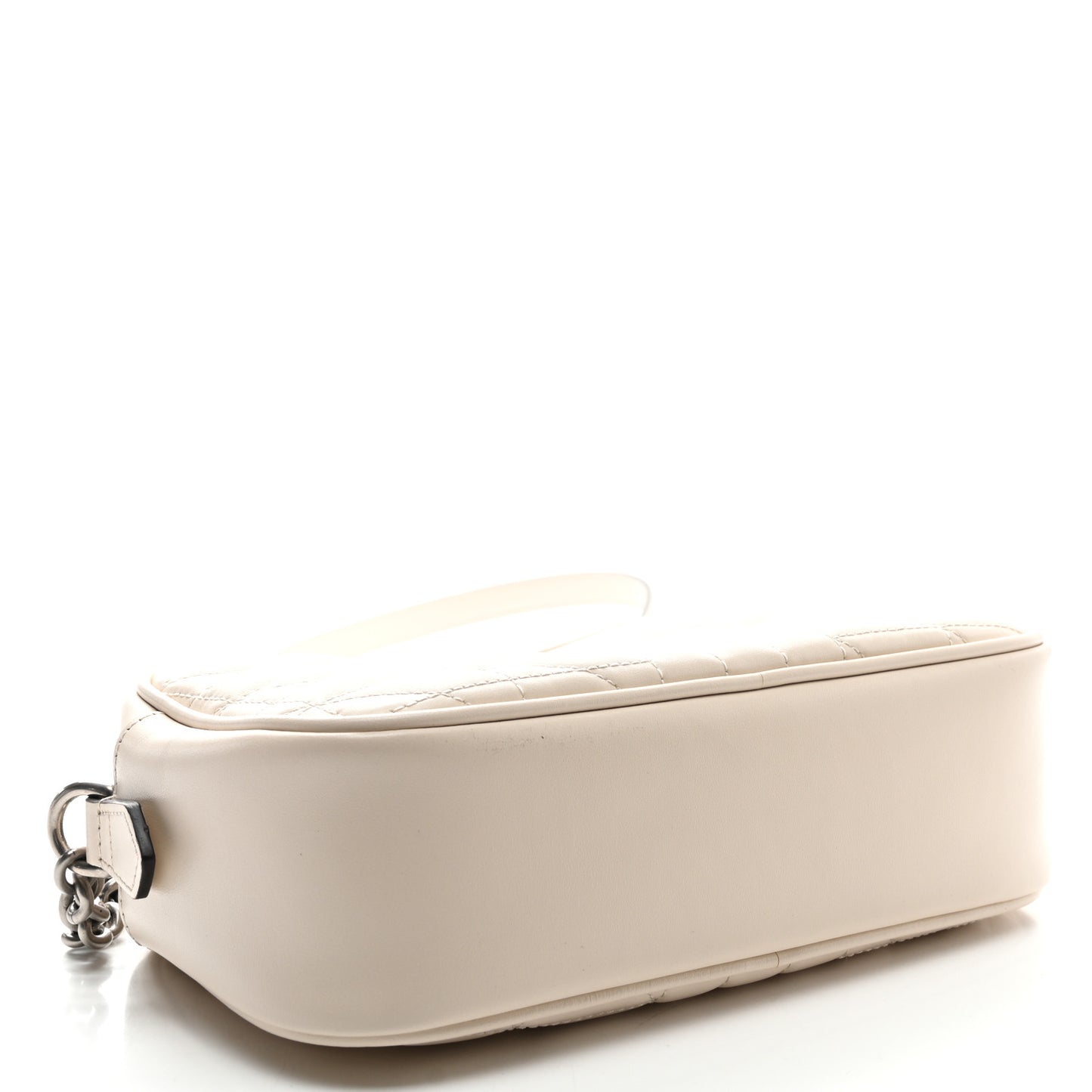 Calfskin Matelasse Aria Small GG Marmont Chain Shoulder Bag Mystic White