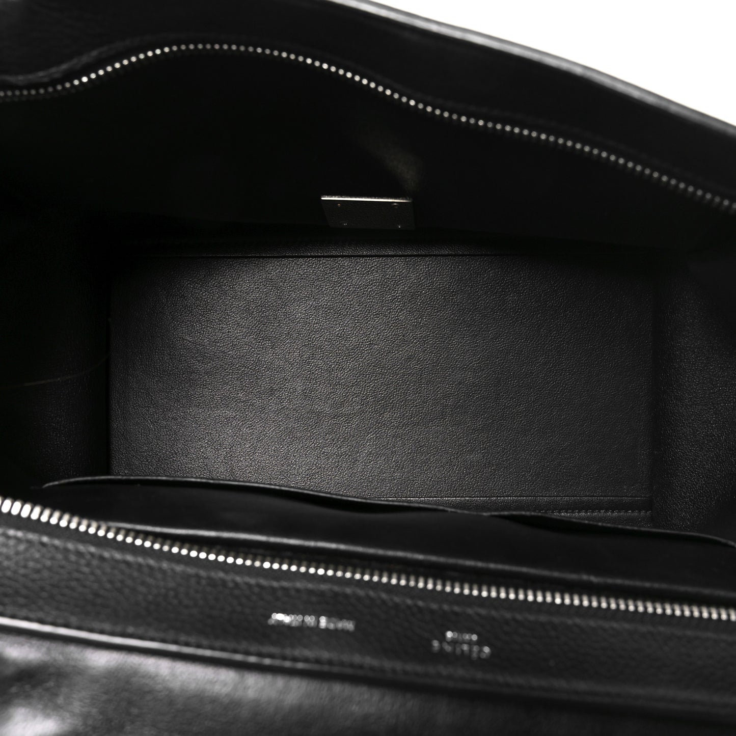 Drummed Calfskin Suede Small Trapeze Black
