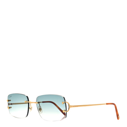 Cartier Metal C Decor 140 Square Sunglasses Gold Blue 1 of 8