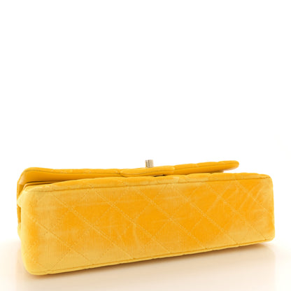 Chanel Velvet Quilted Medium Double Flap Yellow 4 of 12