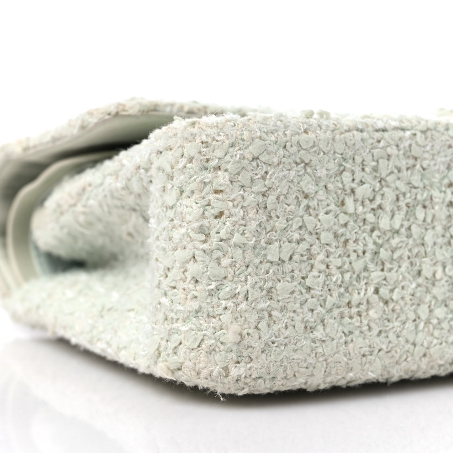 Tweed Quilted Medium Double Flap Light Turquoise