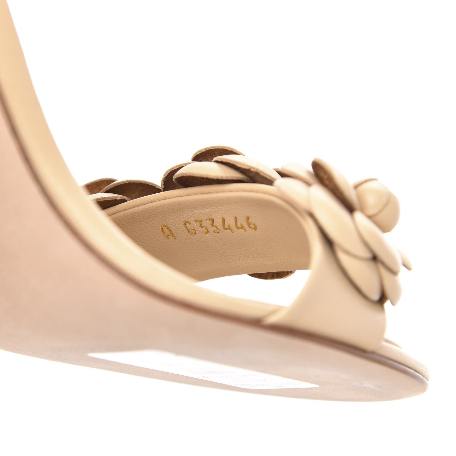 Chanel Lambskin Camellia Sandals 38.5 Beige 10 of 11
