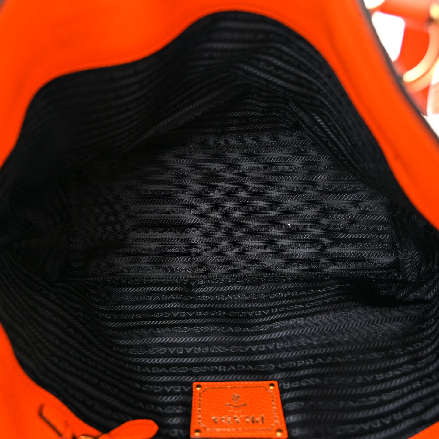 Vitello Phenix Embossed Logo Tote Papaya