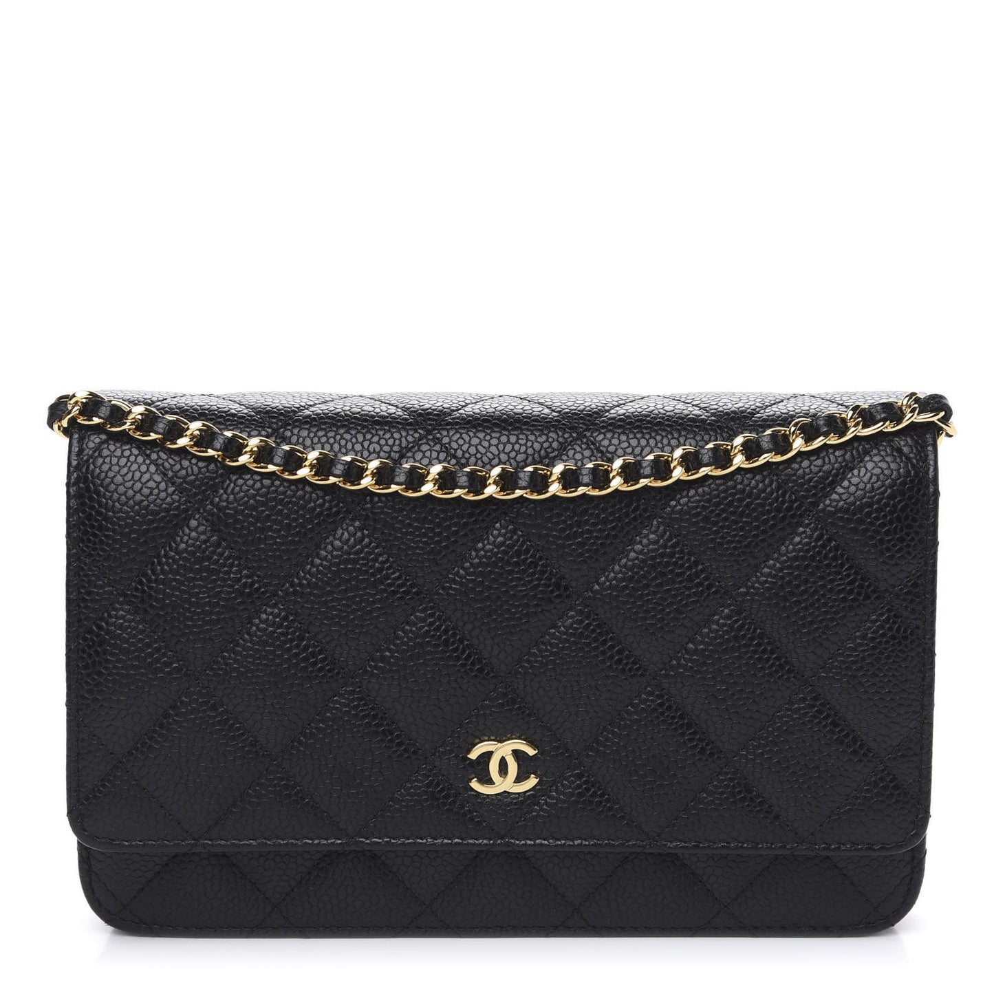 Caviar Quilted Wallet On Chain WOC Black