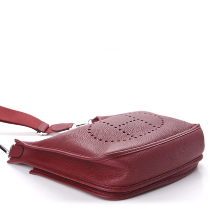 Hermes Taurillon Clemence Evelyne III PM Rouge Grenat 4 of 10