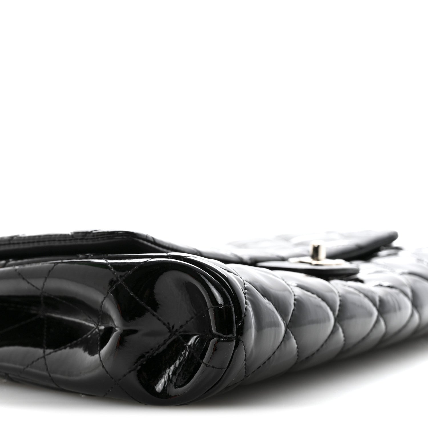 Chanel Patent Quilted Clutch with Chain Flap Black 9 of 13