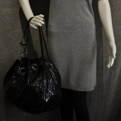 Christian Dior Vinyl Cannage Large Shoulder Bag Black 2 of 2