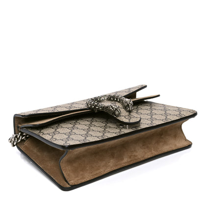 Gucci GG Supreme Monogram Suede Crystal Small Dionysus Shoulder Bag Beige Ebony Taupe 3 of 4