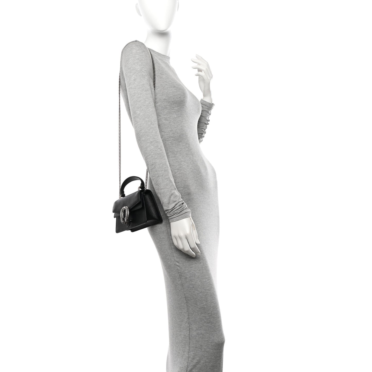 Dollar Calfskin Crystal Mini Dionysus Top Handle Bag Black Crystal