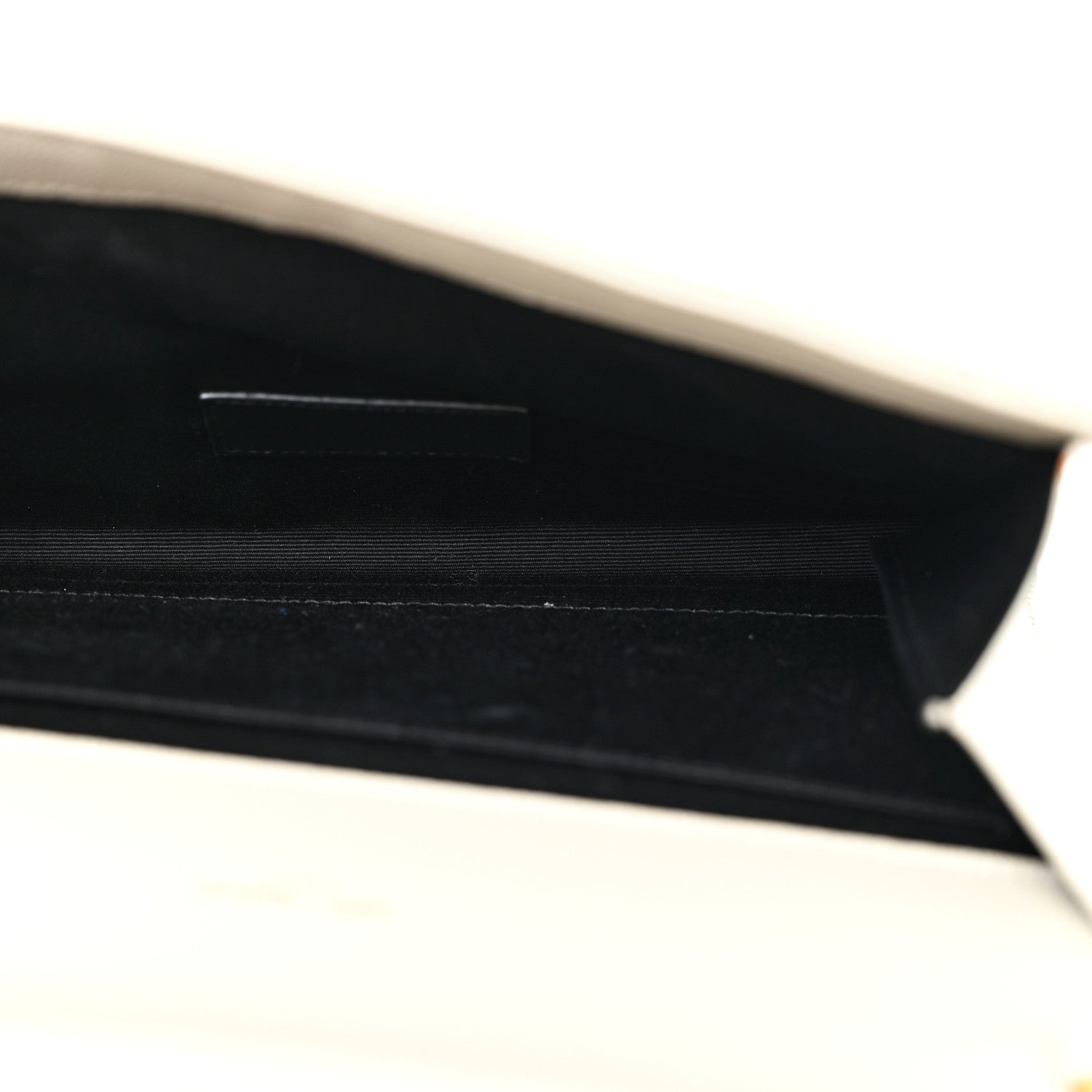 Saint Laurent Grain De Poudre Matelasse Chevron Monogram Envelope Clutch Blanc Vintage 5 of 8