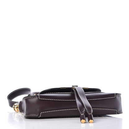 Chloe Shiny Calfskin Small Marcie Saddle Shoulder Bag Black Raisin 5 of 13