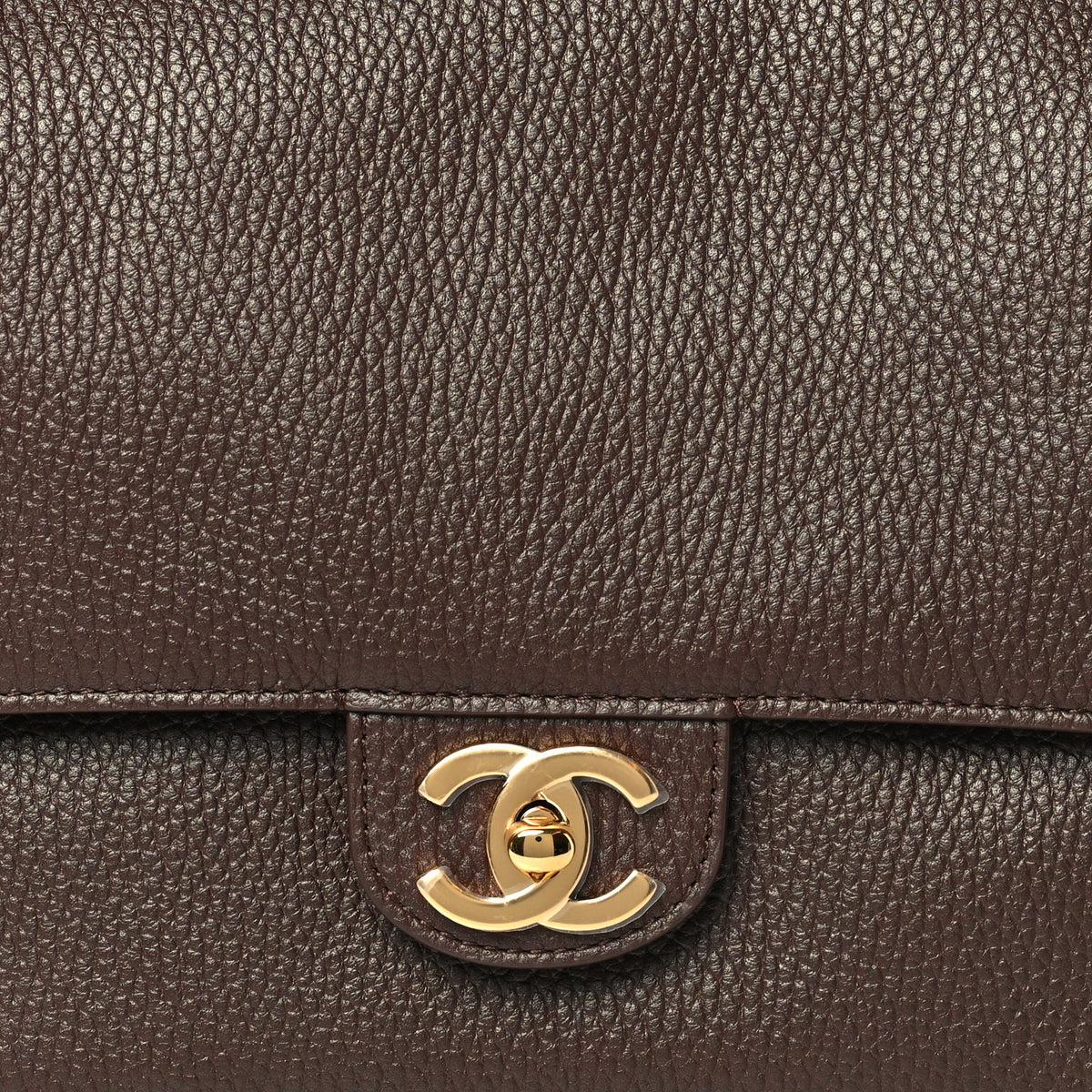 Grained Calfskin Small Souplissimo Maxi Flap Light Brown