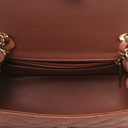 Chanel Lambskin Quilted Mini Square Flap Brown 5 of 13