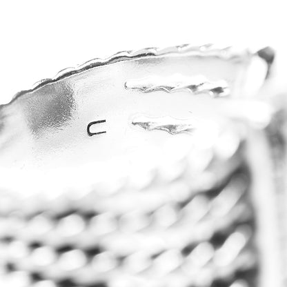 David Yurman Sterling Silver Diamond 16mm Wheaton Ring 52 6 5 of 6