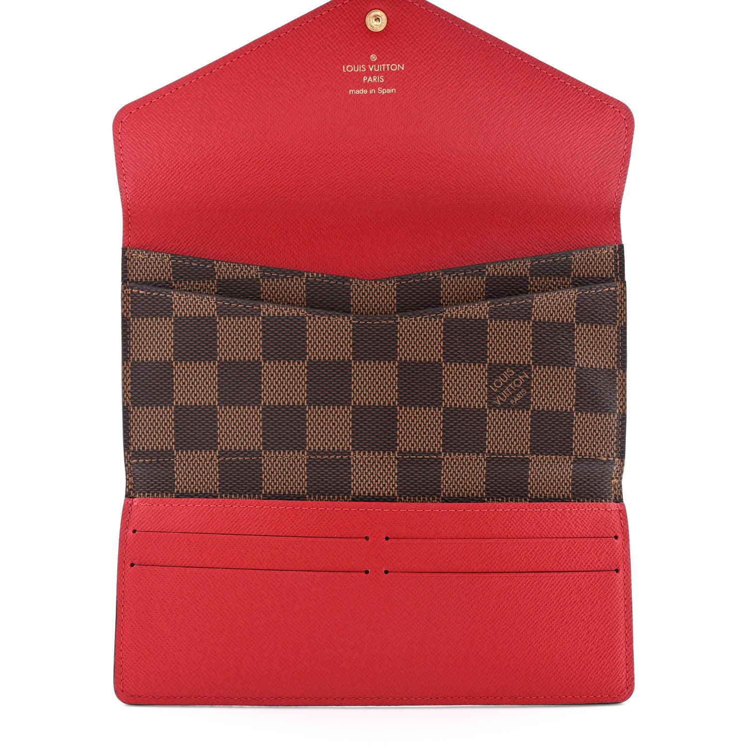 Louis Vuitton Damier Ebene Josephine Wallet Red 5 of 10