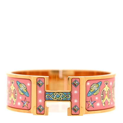 Hermes Enamel Printed Chorus Stellarum Wide Clic Clac H Bracelet PM Tropique 1 of 4