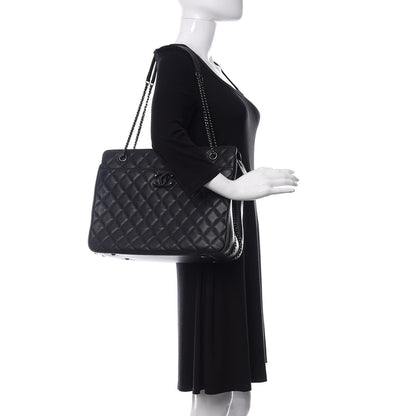 Chanel Calfskin Quilted Frame In Chain Tote Black 2 of 11