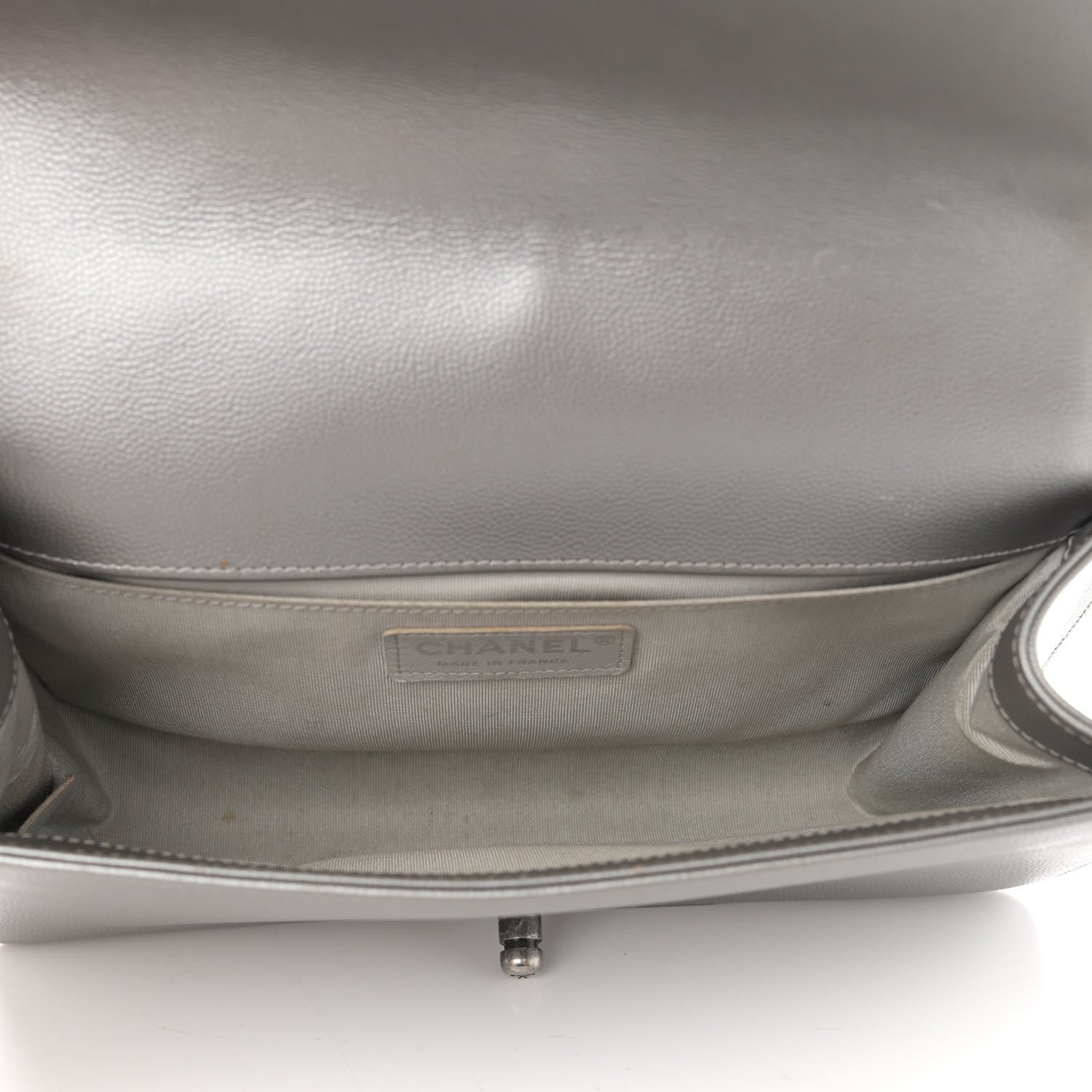 Chanel Metallic Caviar Quilted Medium Boy Flap Silver 5 of 16