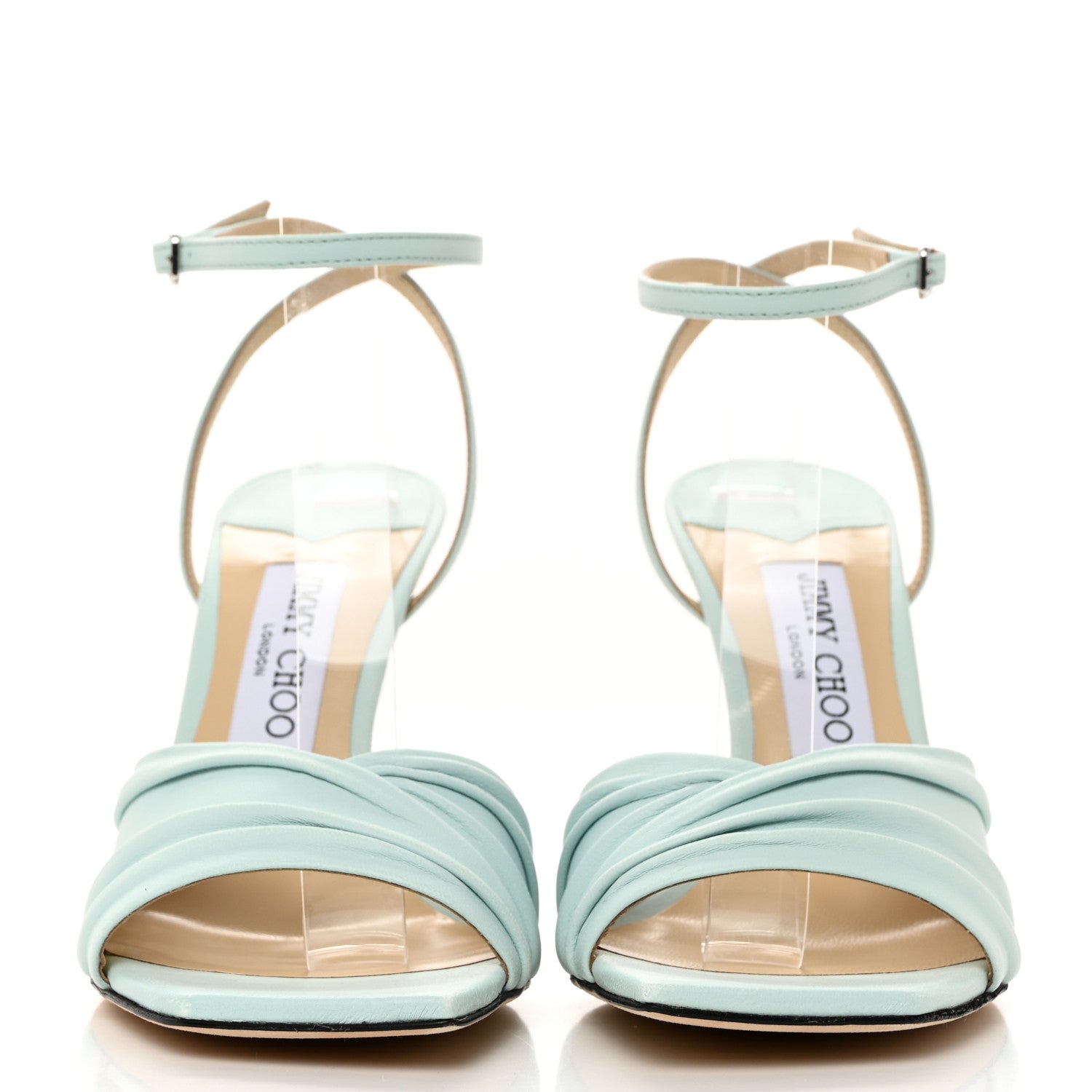 Jimmy Choo Luxe Nappa Basil 95 Sandals 37 Powder Blue 3 of 8