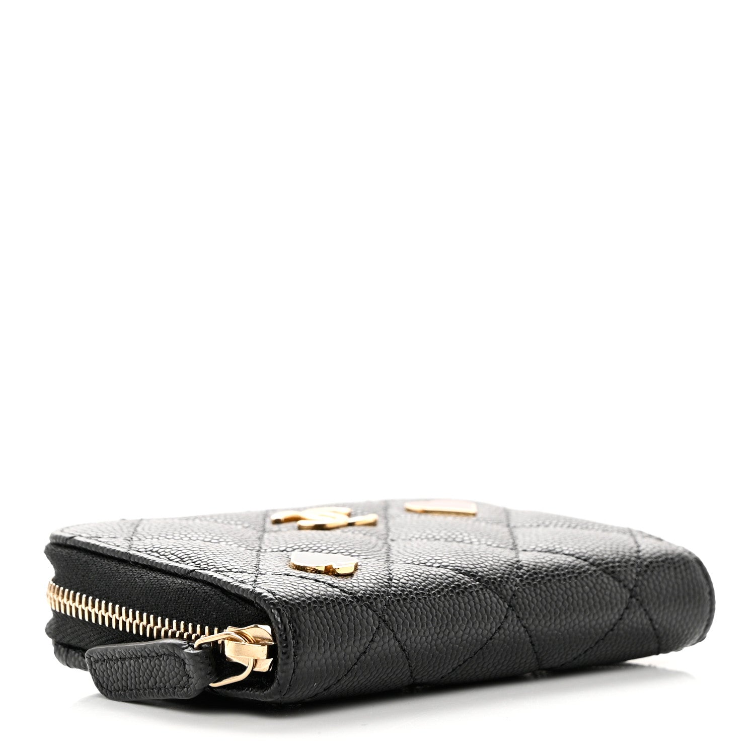 Chanel Caviar Enamel Coco Casino Quilted Zip Coin Purse Black 4 of 8